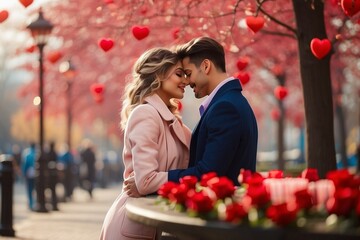 Valentine's Embrace: A Passionate Couple's Celebration