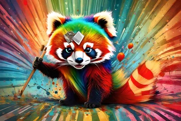 Poster panda and bamboo © AI artistic beauty