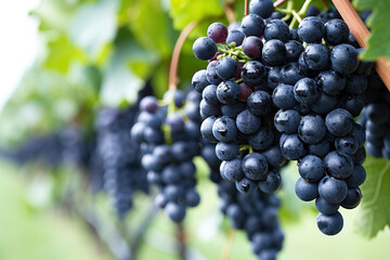grappes de raisins mûr dans un vignoble - obrazy, fototapety, plakaty