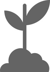 Sprout Solid Icon Logo Vector Symbol