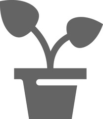 Plant Solid Icon Logo Vector Symbol