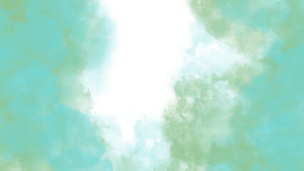 Fototapeta na wymiar Beautiful blue green watercolor texture on white background.