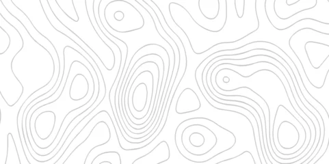 Behangcirkel Topographic map background geographic line map with seamless ornament design. The black on white contours vector topography stylized height of the lines map. © Alibuss