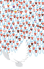 Carnival in Brazil, Bahia - Throngs of Afoxé Filhos do Gandhi Parading