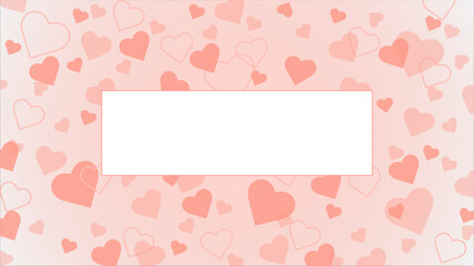 Valentines day banner background. Valentines day greeting card with hearts.