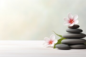 Zen and relaxation concept with spa treatment on light background - room for text.