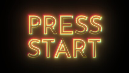 Press start text. Computer generated 3d render