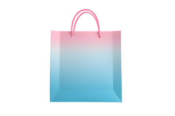 Pink and blue paper shopping bag watercolor	 isolated on transparent background
