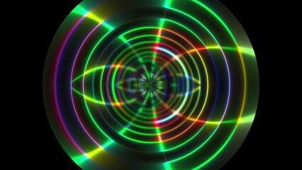 Abstract circle neon. Computer generated 3d render