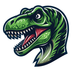 Fototapeta premium Dinosaur head mascot vector illustration on white background 