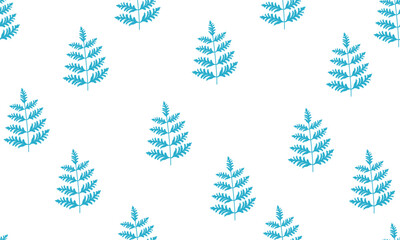 Seamless pattern with green fern. Scandinavian seamless forest pattern. Botanical background