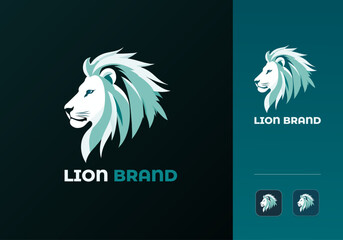 Lion Logo Design Vector Template.
Modern Abstract Lion Brand Logo Illustration with App Icon. Strength, King, Brave, Beast, Lio, hunting, predator, regal, wildlife Sign or Symbol Logo Element.