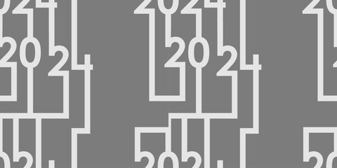Happy new year 2024 premium vector design. gray background and a maze of numbers illustrations design for poster, banner, greeting and new year 2024 celebration.