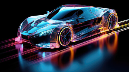 Obraz na płótnie Canvas Super Car Hologram