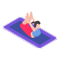 Fototapeta premium Bow yoga pose isometric Concept, Work Life Balance Vector Icon Design, Spare time engagements Symbol, Additional pursuits Sign, Personal pastimes Stock Illustration