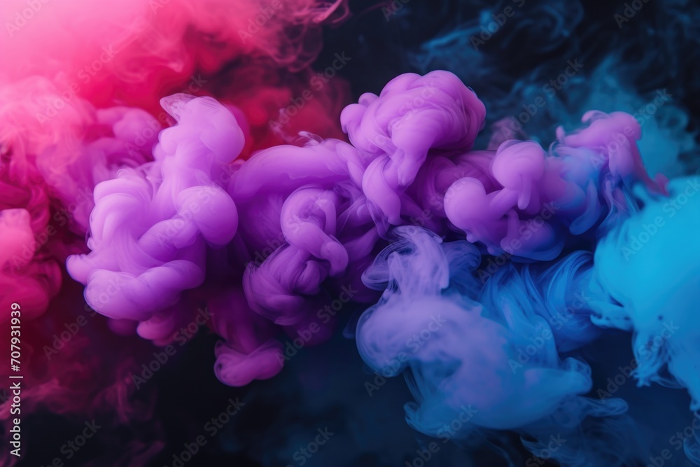 Poster a close-up view of a mixture of colored smoke. this vibrant image can be used for various purposes