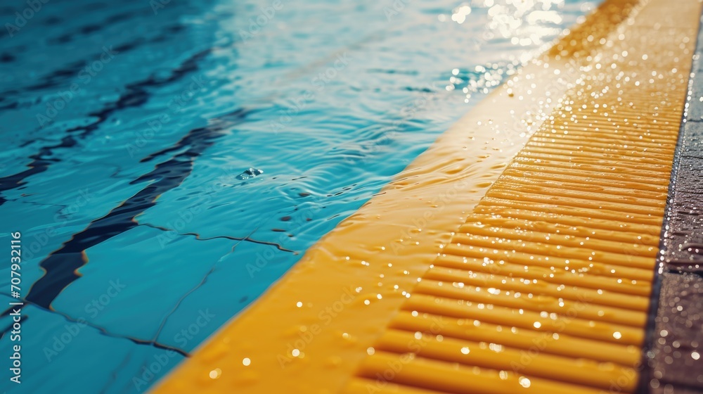 Aufkleber a detailed view of the edge of a swimming pool. perfect for showcasing pool designs or capturing the