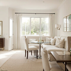 Fototapeta premium modern living room with interior design and white sofa