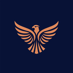Flying eagle logo design. Vector illustration. Stylized bird logotype. - 707932592