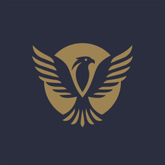 Flying eagle logo design. Vector illustration. Stylized bird logotype. - 707932913