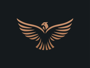 Flying eagle logo design. Vector illustration. Stylized bird logotype. - 707932997