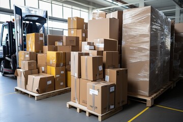 Modern Temporary Storage Warehouse with Well-Organized Stock for Seamless Logistic Delivery