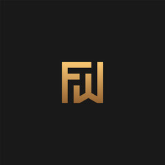 FW monogram logo in square shape with gold color