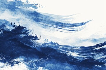 A beautiful painting of a wave in shades of blue and white. Perfect for adding a calming touch to any space