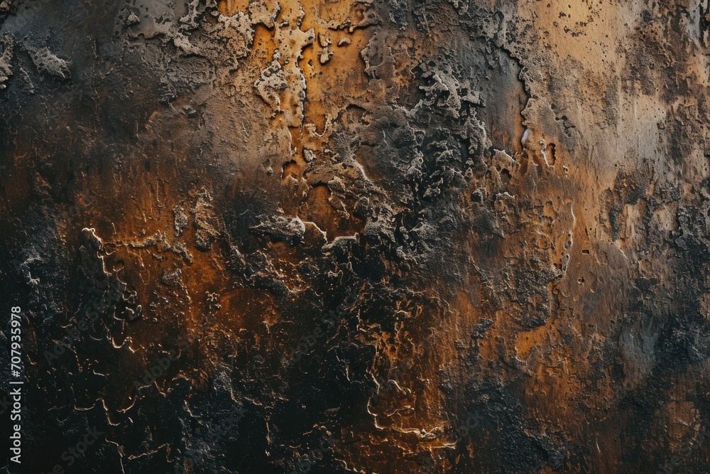 Poster A close up of a rusted metal surface. Can be used as a background or texture for various design projects