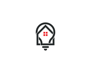 Smart Home Bulb Light House Logo Concept symbol sign icon Element Design. Realtor, Real Estate, Mortgage Logotype. Vector illustration template