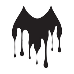 Paint drips black vector. Isolated on a white background design.