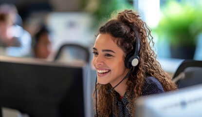 Portrait, call center and consulting with headphones for customer service, help or telemarketing. Happy, confident and consultant agent talking with headset for support, sales or online advice