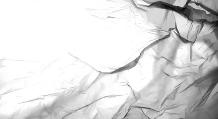 Piece of Crumpled Foil, Backlit From Below. Visible Creases and Unevenness on Piece of Foil Garbage. No Background. Demaged Crinkled Plastic Balls. Foil Surface with Copyspace. - obrazy, fototapety, plakaty