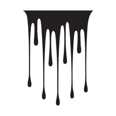 Paint drips black vector. Isolated on a white background design.