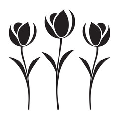 Tulip flower icon set. Simple illustration of vector design.