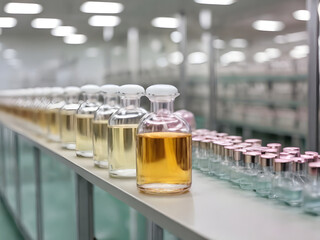 pharmaceutical cosmetics factory produces perfumes face masks and medicines