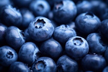 Background of the Fresh Blueberries. A Close-Up View of Fresh, Juicy Blueberries
