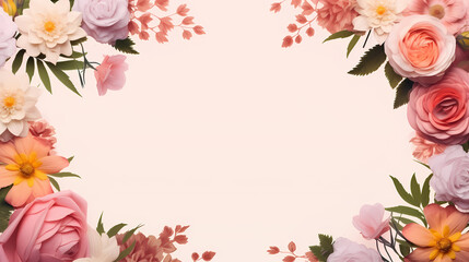 Pink rose composition background, decorative flower background pattern, floral border background