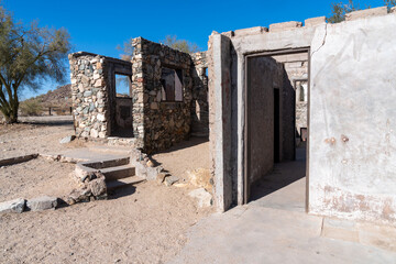 Abandoned Scorpion Gulch trading store complex near South Mountain Park