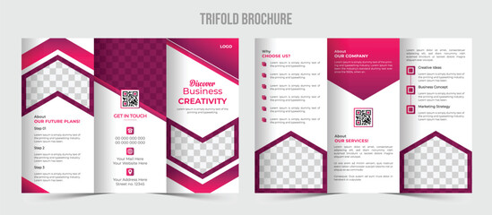 Modern and professional business brochure design template. Eye-catching and minimal trifold brochure design.
