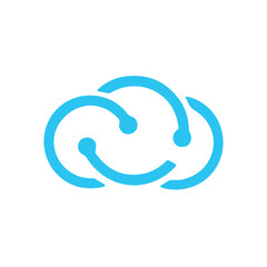 Cloud tech and networking logo design template.