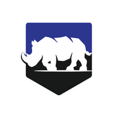 Rhino vector icon logo design template.	
