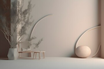 minimalist elegant nature tone scandinavian stage background 8k.