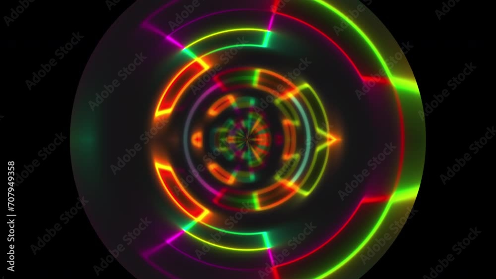 Poster abstract circle neon. computer generated 3d render