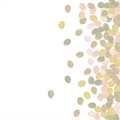 Happy Easter Banner. Pattern of eggs, flowers and twigs. For card, banner, poster, flyer, and web. Spring Festival. Vector illustration