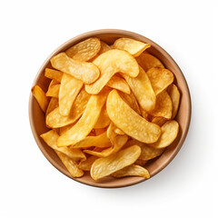 photography of potato chips isolated on a transparent background created with Generative Ai