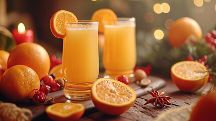mandarin, tangerine orange in tile china line Beautiful story, sparkling fresh orange juice, Focus stacking. 4K,Chinese new year festive decoration	