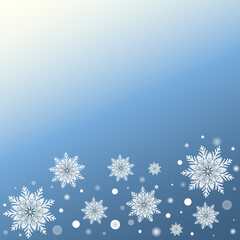 Snowflakes and glowing dots winter background. Celebrations greeting card. Jpeg illustration