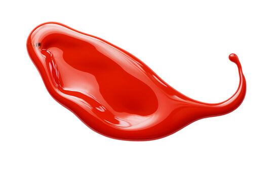 Red ketchup or red liquid sause splash isolated on transparent background