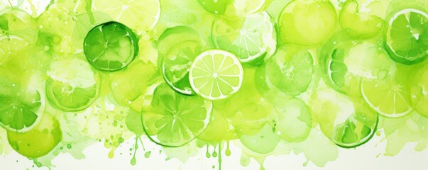 Lime abstract watercolor background 